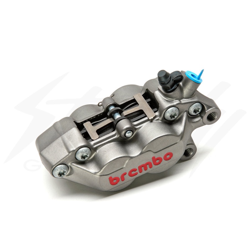 Brembo 4 Piston 4P Brake Caliper Right Side - Titanium with Red Brembo Logo - Image 2