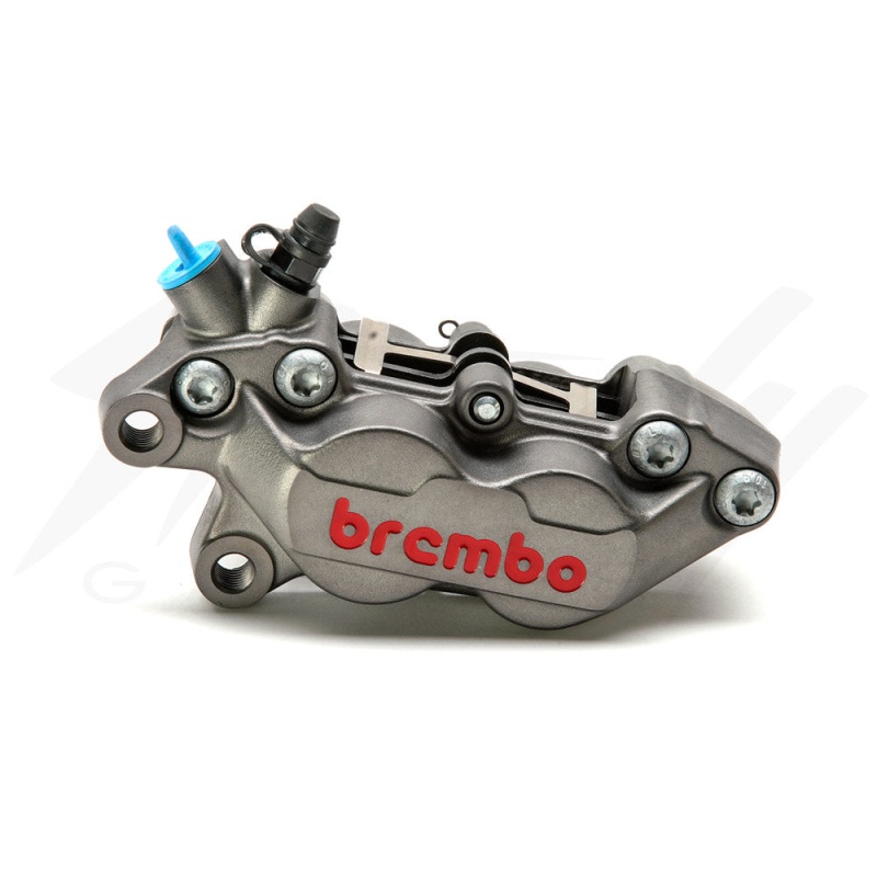 Brembo 4 Piston Brake 4P Caliper Left Side - Titanium with Red Brembo Logo - Image 2