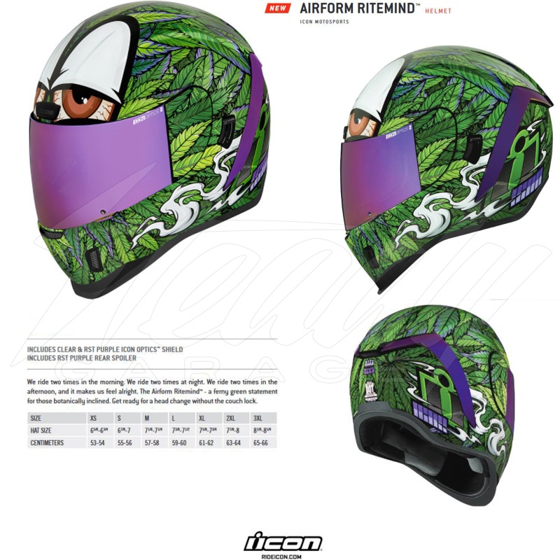 Icon Airform Ritemind Helmet 420 Hemp Weed - Image 2