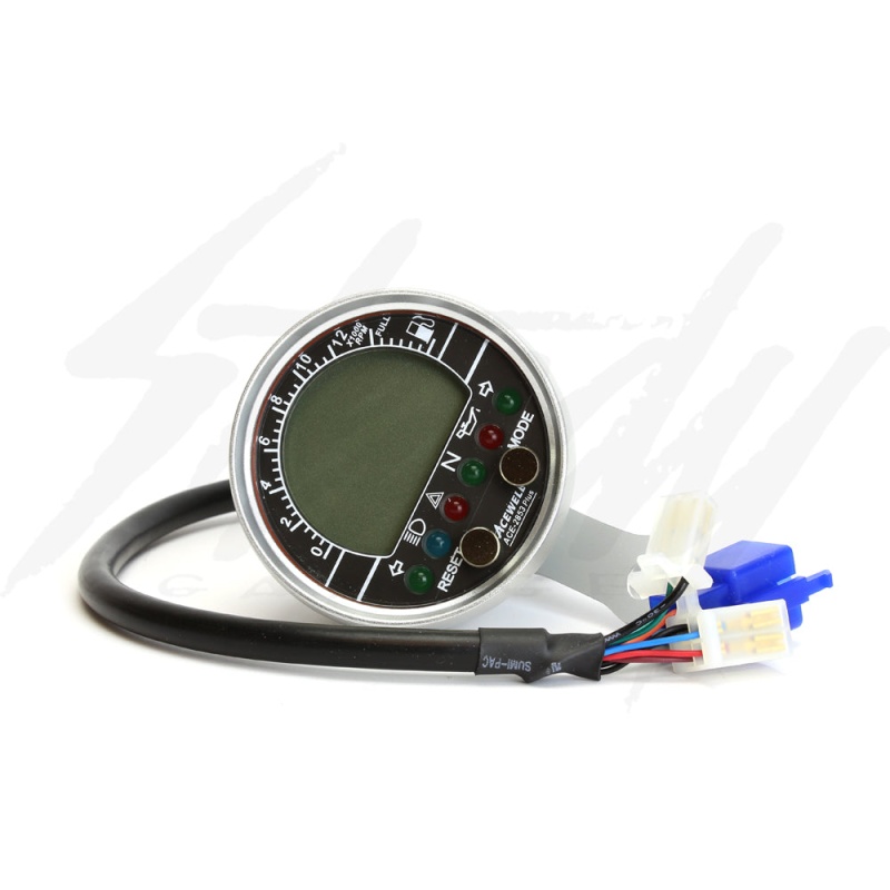 Acewell Silver Round Universal Speedometer Computer Gauge - Image 2