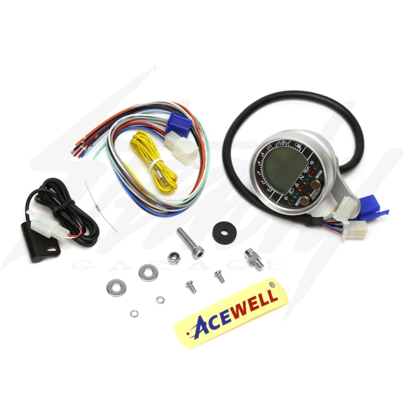 Acewell Silver Round Universal Speedometer Computer Gauge - Image 3