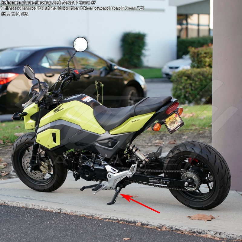 Chimera Slammed Kickstand Relocation Kit for Lowered Honda Grom 125 (2014-2022+), Monkey 125 (2018-2022+) - Image 2