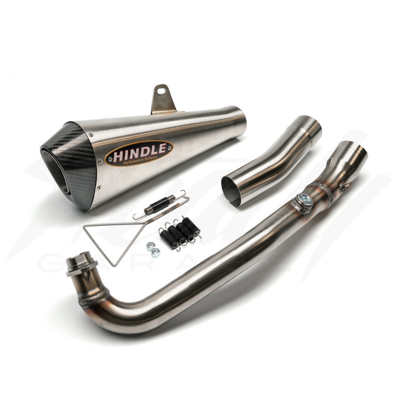 Hindle Stainless EVO Megaphone Full Exhaust System - Honda Grom 125 (2022+) - Stainless Steel Megaphone w/ Carbon Tip - Image 2