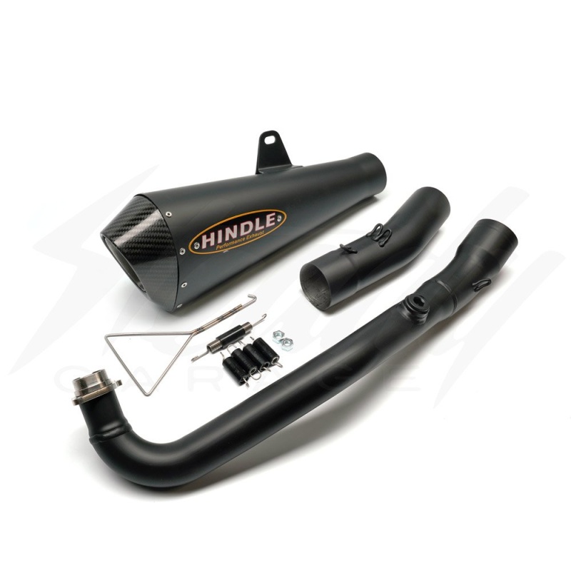 Hindle Stainless EVO Megaphone Full Exhaust System - Honda Grom 125 (2022+) - Black Ceramic w/Carbon Tip - Image 2