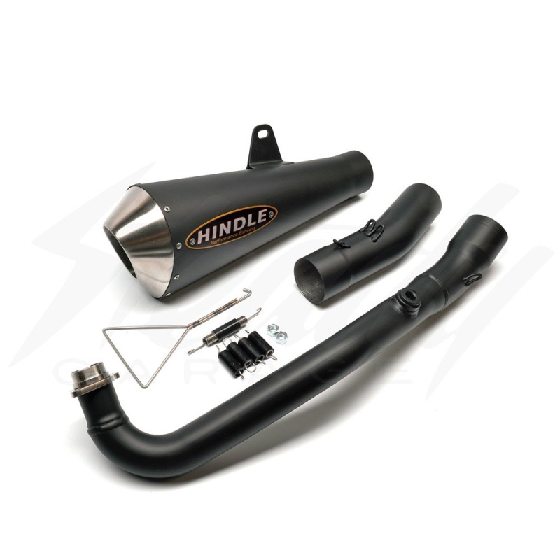 Hindle Stainless EVO Megaphone Full Exhaust System - Honda Grom 125 (2022+) - Black Ceramic w/Stainless Tip - Image 2