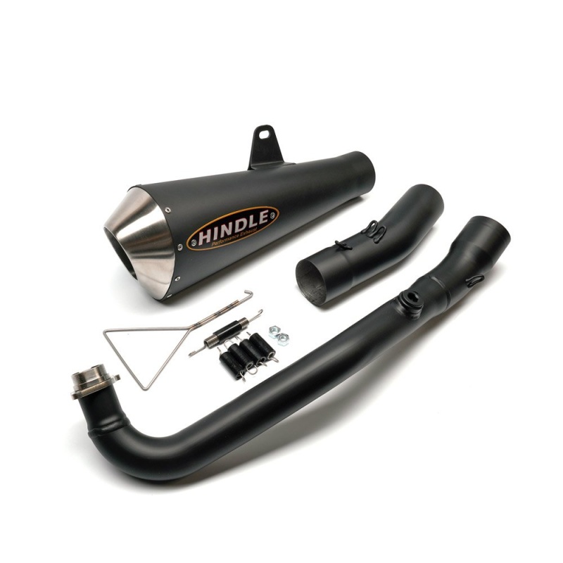 Hindle Stainless EVO Megaphone Full Exhaust System - Honda Grom 125 (2022+) - Black Ceramic w/Stainless Tip