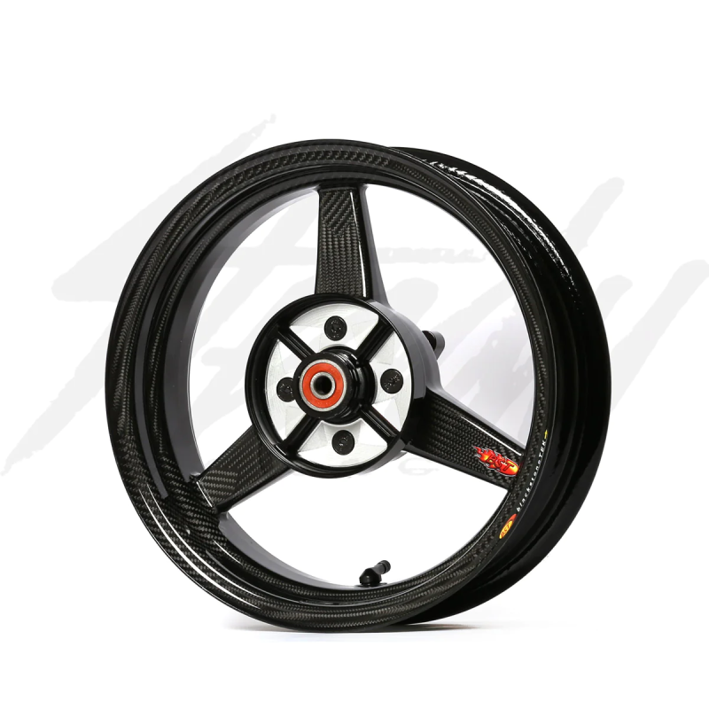 BST Carbon Fiber Honda Grom Rim Set - 3.5" Wide Rear  (ABS) (5 Bolt) (WHITE LOGO) - Image 13