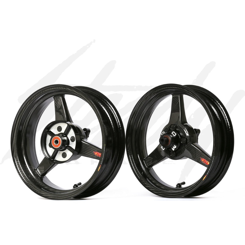 BST Carbon Fiber Kawasaki Z125 Pro Rim Set - 4" Wide Rear - Image 2