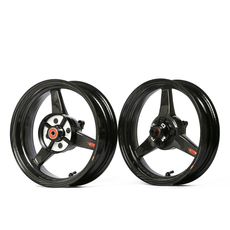 BST Carbon Fiber Kawasaki Z125 Pro Rim Set - 4" Wide Rear