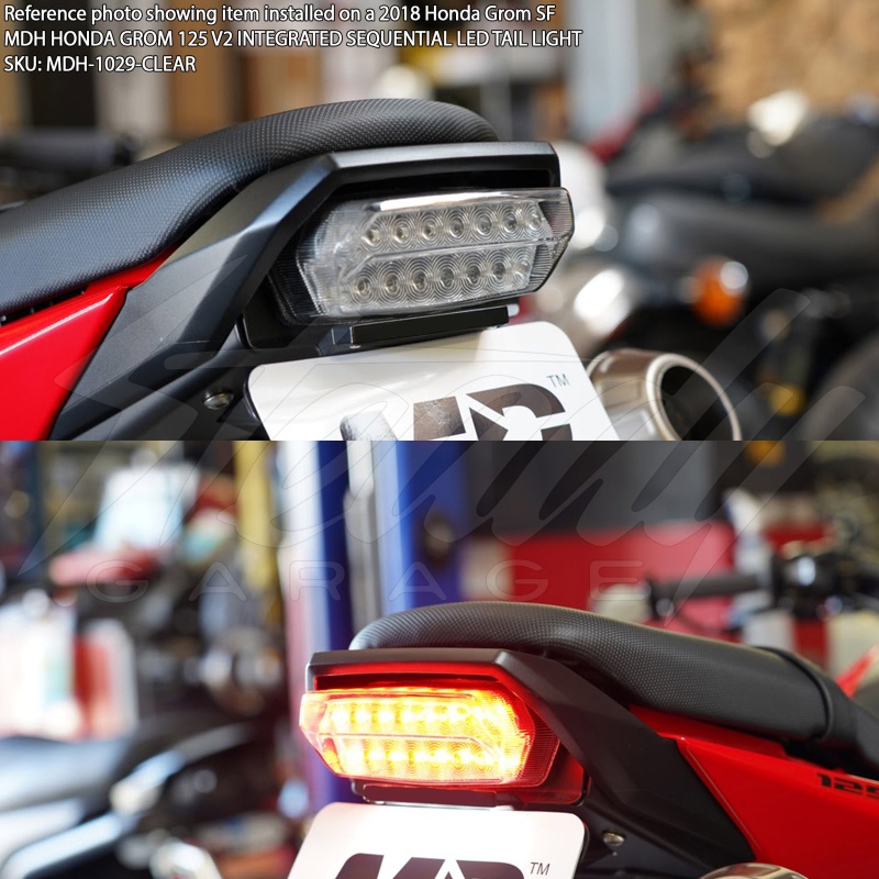 Motodynamic Integrated / Sequential LED Tail Light V2 - Honda Grom 125 (2013-2021) - Image 4