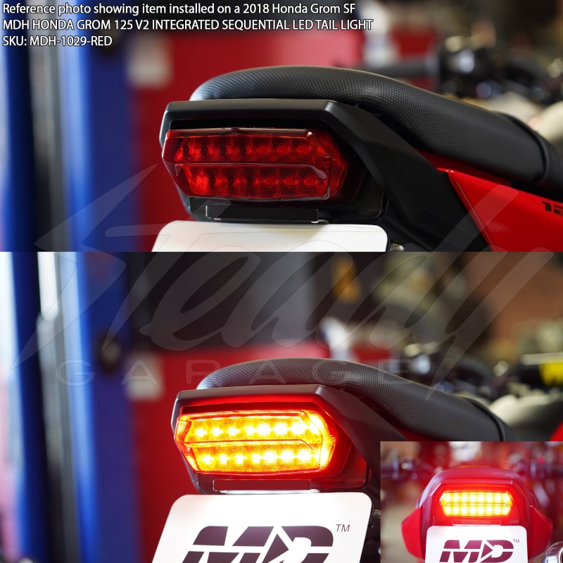 Motodynamic Integrated / Sequential LED Tail Light V2 - Honda Grom 125 (2013-2021) - Image 3