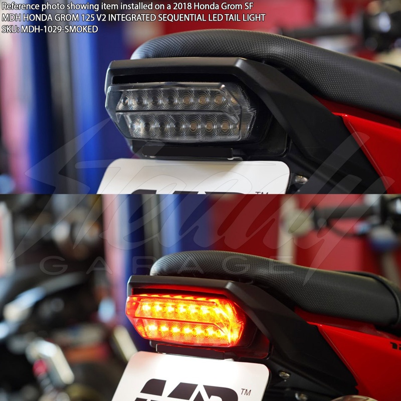 Motodynamic Integrated / Sequential LED Tail Light V2 - Honda Grom 125 (2013-2021) - Image 2