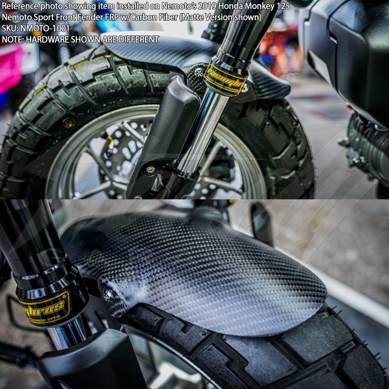 Nemoto Pure Carbon Fiber Front Fender - Honda Monkey 125 Grom 125 (ALL YEARS) - Image 2