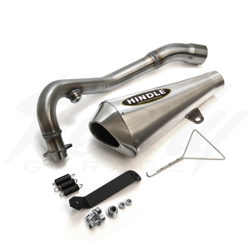 Hindle Stainless EVO Megaphone Full Exhaust System - Kawasaki Z125 Pro (ALL YEARS) - Image 3