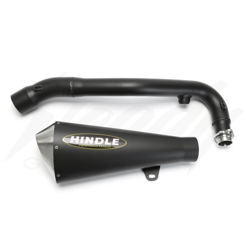 Hindle Black Ceramic EVO Megaphone Full Exhaust System - Kawasaki Z125 Pro (ALL YEARS) - Image 2