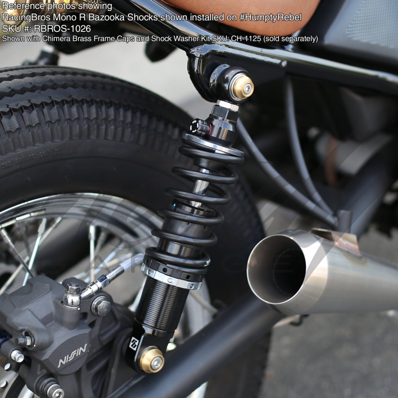 RacingBros Mono R Rear Bazooka Shock - 2017 Honda Rebel 300/500 - Image 3