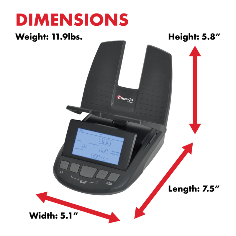 Cassida TillTally Professional Bill & Coin Counting Scale - Image 5