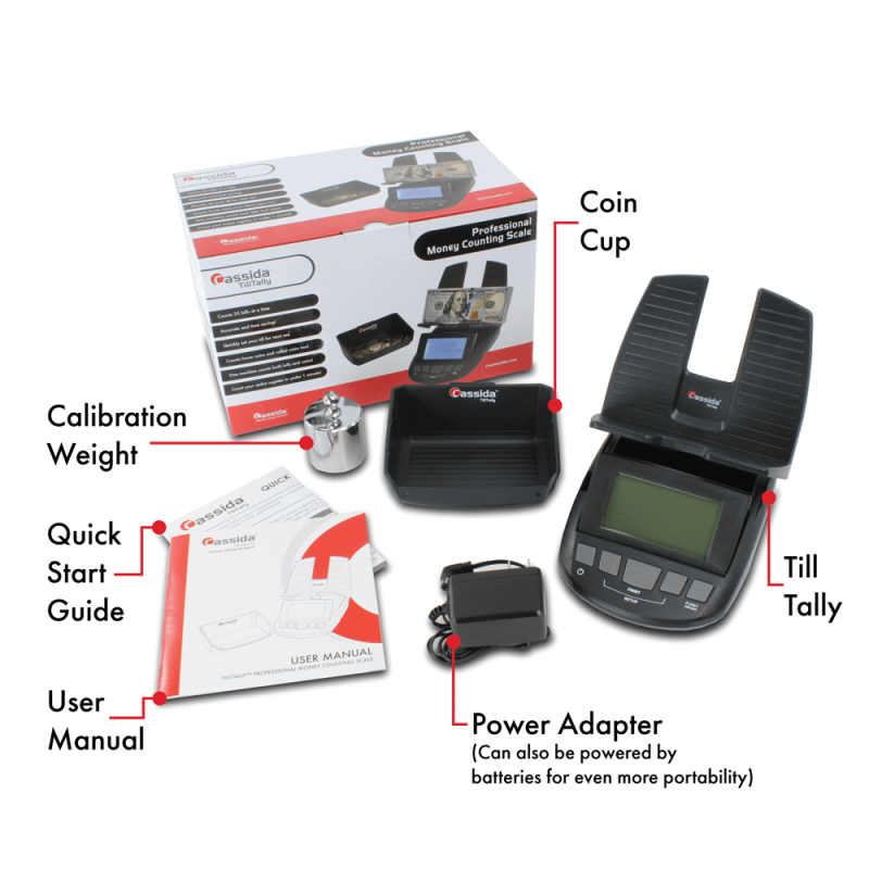 Cassida TillTally Professional Bill & Coin Counting Scale - Image 6