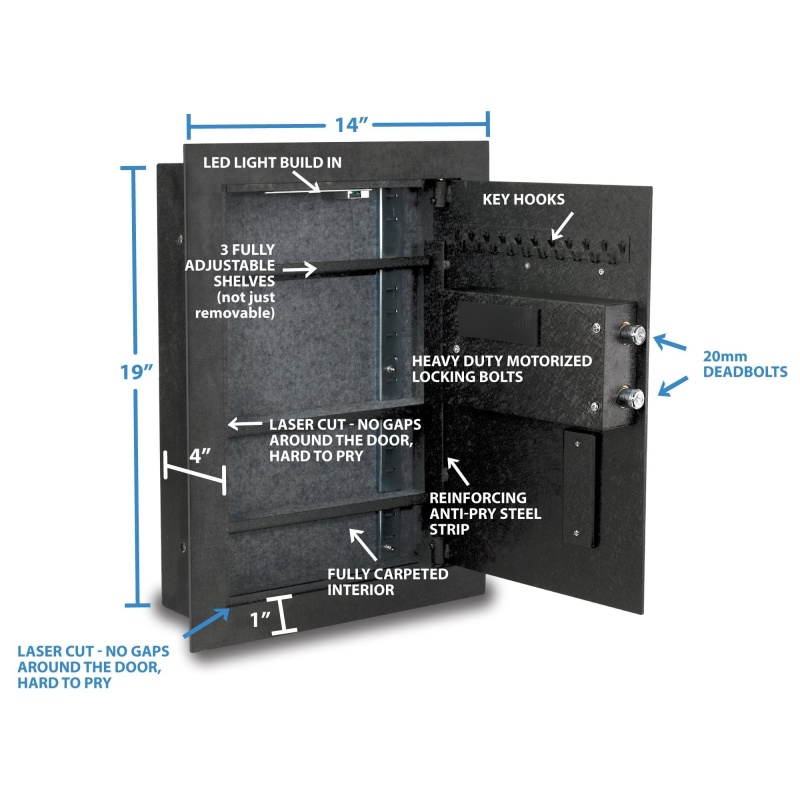 Viking VS-52BLX Hidden in Wall Safe Biometric Safe - Image 14